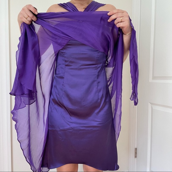 Marc Bouwer Glamit Silk Chiffon Cocktail Dress - Picture 9 of 11